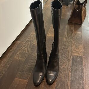 Vince Camuto knee high wide calf leather boots